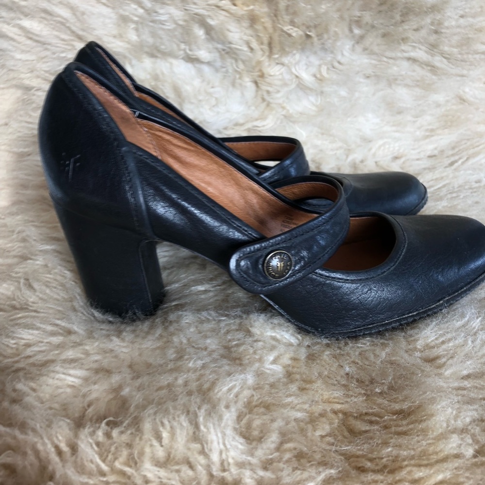 Frye Adrienne Mary Jane Pump Black Leather Size 10